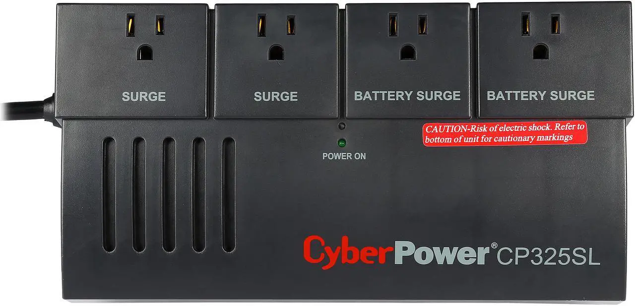 Alt view image 3 of 7 - CyberPower CP325SL 325 VA 185 Watts 2 battery backup / surge, 2 surge only Outlets UPS