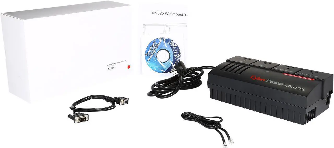 Alt view image 8 of 7 - CyberPower CP325SL 325 VA 185 Watts 2 battery backup / surge, 2 surge only Outlets UPS