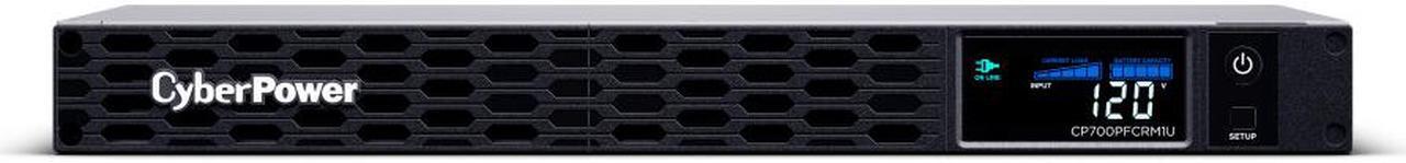 Main image of CyberPower PFC Sinewave CP700PFCRM1U 700VA Rack-mountable UPS - 1U Rack-mountable - AVR - 8 Hour Recharge - 1.50 Minute Stand-by - 120 V AC Input - 120 V AC Output - Sine Wave - Serial Port - USB