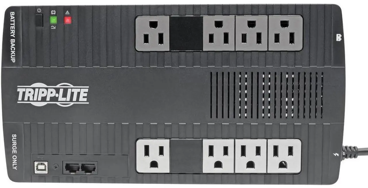 Main image of Tripp Lite VR550U Series 550VA 300W Line-Interactive UPS -8 NEMA 5-15R Outlets, AVR, 120V, 50/60 Hz, USB, Desktop/Wall Mount - Ultra-compact Desktop/Tower/Wall Mount-AVR - 8Hour Recharge -120 V AC