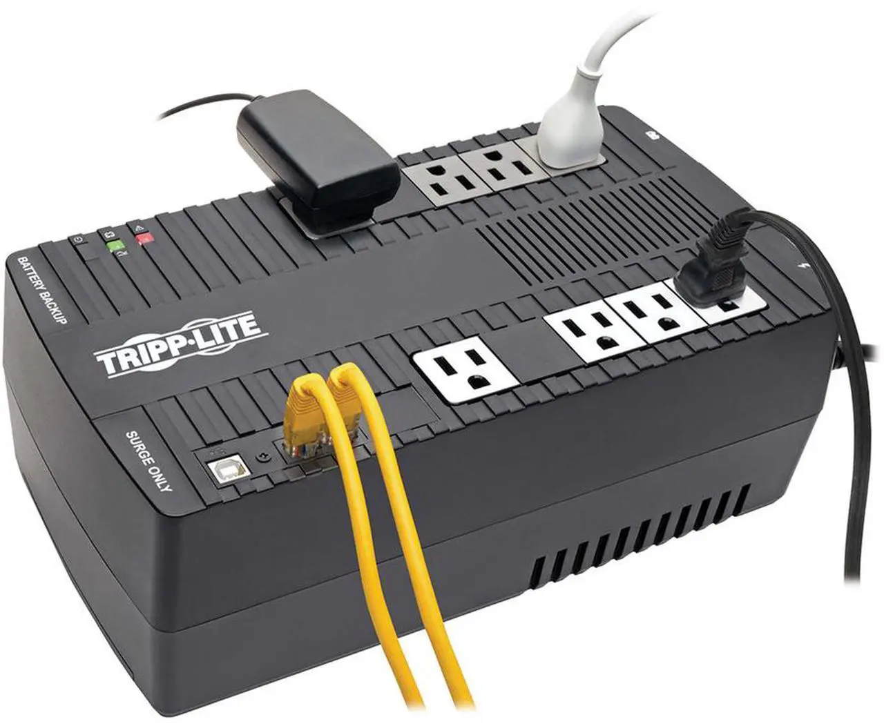 Alt view image 10 of 10 - Tripp Lite VR550U Series 550VA 300W Line-Interactive UPS -8 NEMA 5-15R Outlets, AVR, 120V, 50/60 Hz, USB, Desktop/Wall Mount - Ultra-compact Desktop/Tower/Wall Mount-AVR - 8Hour Recharge -120 V AC