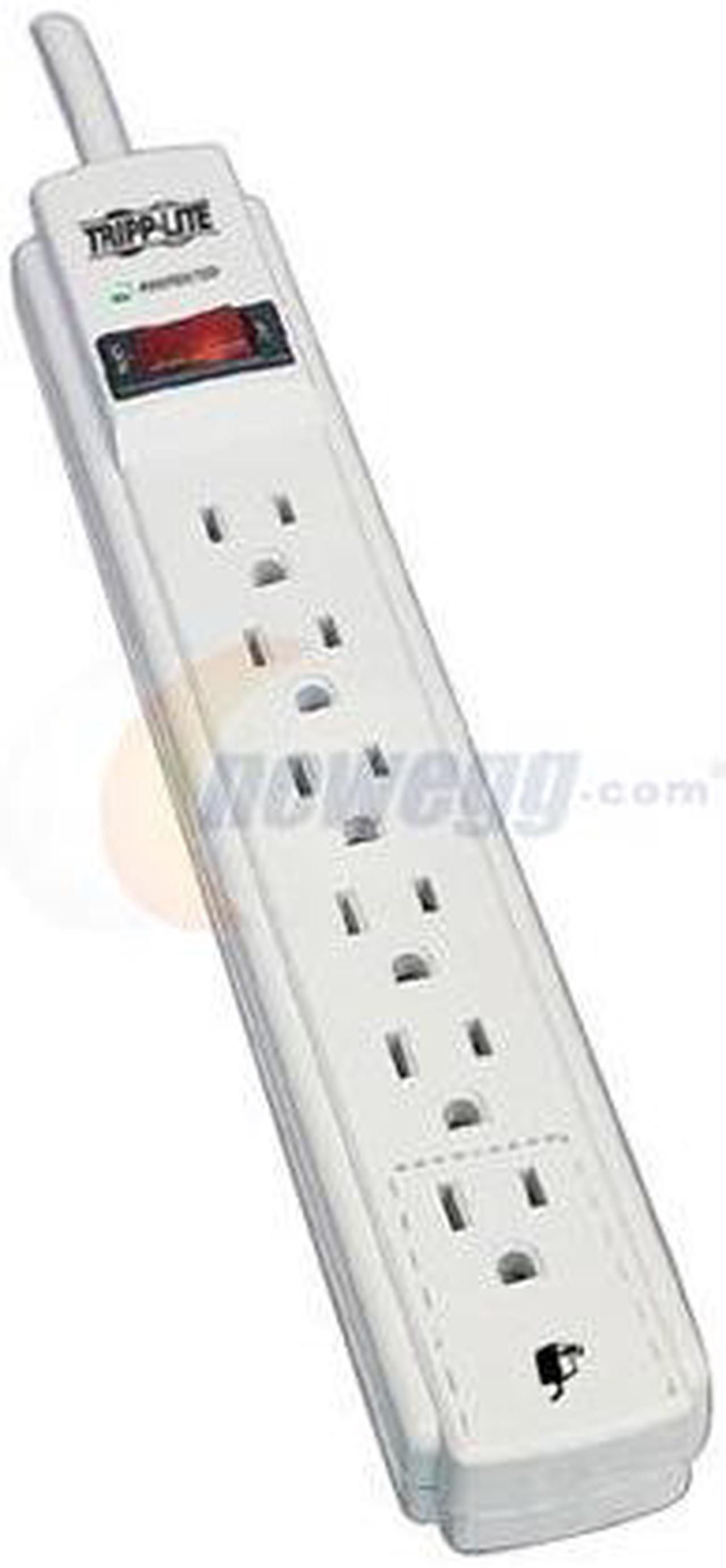 TRIPP LITE TLP606 6 Feet 6 NEMA 5-15R Outlets 750  joules Surge Suppressor