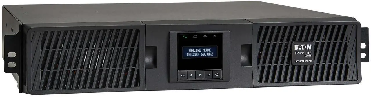 Main image of Tripp Lite series SmartOnline 2000VA 1800W 120V Double-Conversion Sine Wave UPS - 7 Outlets, Extended Run, Network Card Option, LCD, USB, DB9, 2U Rack/Tower (SU220RTXLCD2U)