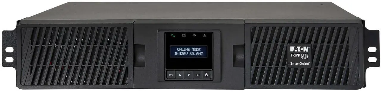 Alt view image 2 of 11 - Tripp Lite series SmartOnline 2000VA 1800W 120V Double-Conversion Sine Wave UPS - 7 Outlets, Extended Run, Network Card Option, LCD, USB, DB9, 2U Rack/Tower (SU220RTXLCD2U)