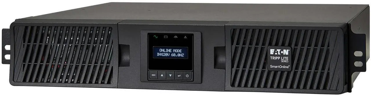Alt view image 3 of 11 - Tripp Lite series SmartOnline 2000VA 1800W 120V Double-Conversion Sine Wave UPS - 7 Outlets, Extended Run, Network Card Option, LCD, USB, DB9, 2U Rack/Tower (SU220RTXLCD2U)