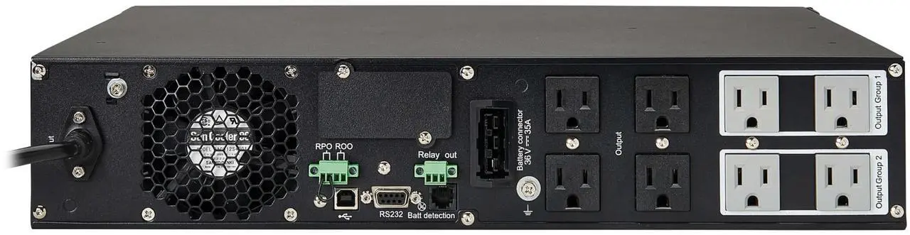 Alt view image 3 of 10 - Tripp Lite series SmartOnline 750VA 675W 120V Double-Conversion Sine Wave UPS - 8 Outlets, Extended Run, Network Card Option, LCD, USB, DB9, 2U Rack/Tower (SU750RTXLCD2U)