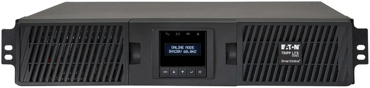 Alt view image 2 of 10 - Tripp Lite series SmartOnline 750VA 675W 120V Double-Conversion Sine Wave UPS - 8 Outlets, Extended Run, Network Card Option, LCD, USB, DB9, 2U Rack/Tower (SU750RTXLCD2U)
