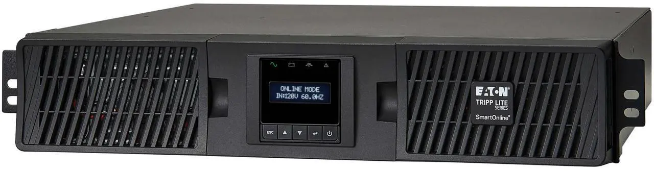 Alt view image 4 of 10 - Tripp Lite series SmartOnline 750VA 675W 120V Double-Conversion Sine Wave UPS - 8 Outlets, Extended Run, Network Card Option, LCD, USB, DB9, 2U Rack/Tower (SU750RTXLCD2U)
