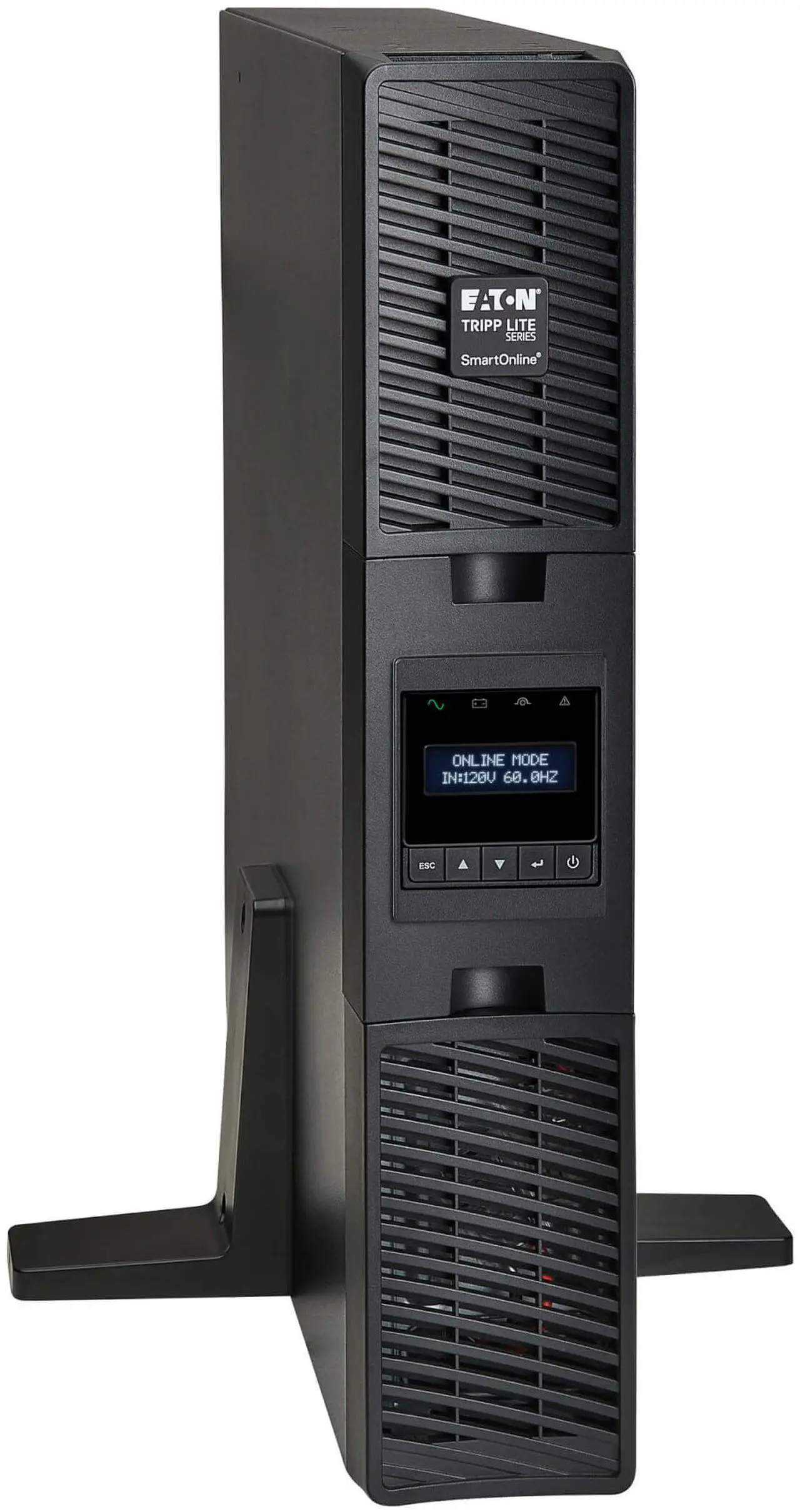 Alt view image 6 of 10 - Tripp Lite series SmartOnline 750VA 675W 120V Double-Conversion Sine Wave UPS - 8 Outlets, Extended Run, Network Card Option, LCD, USB, DB9, 2U Rack/Tower (SU750RTXLCD2U)