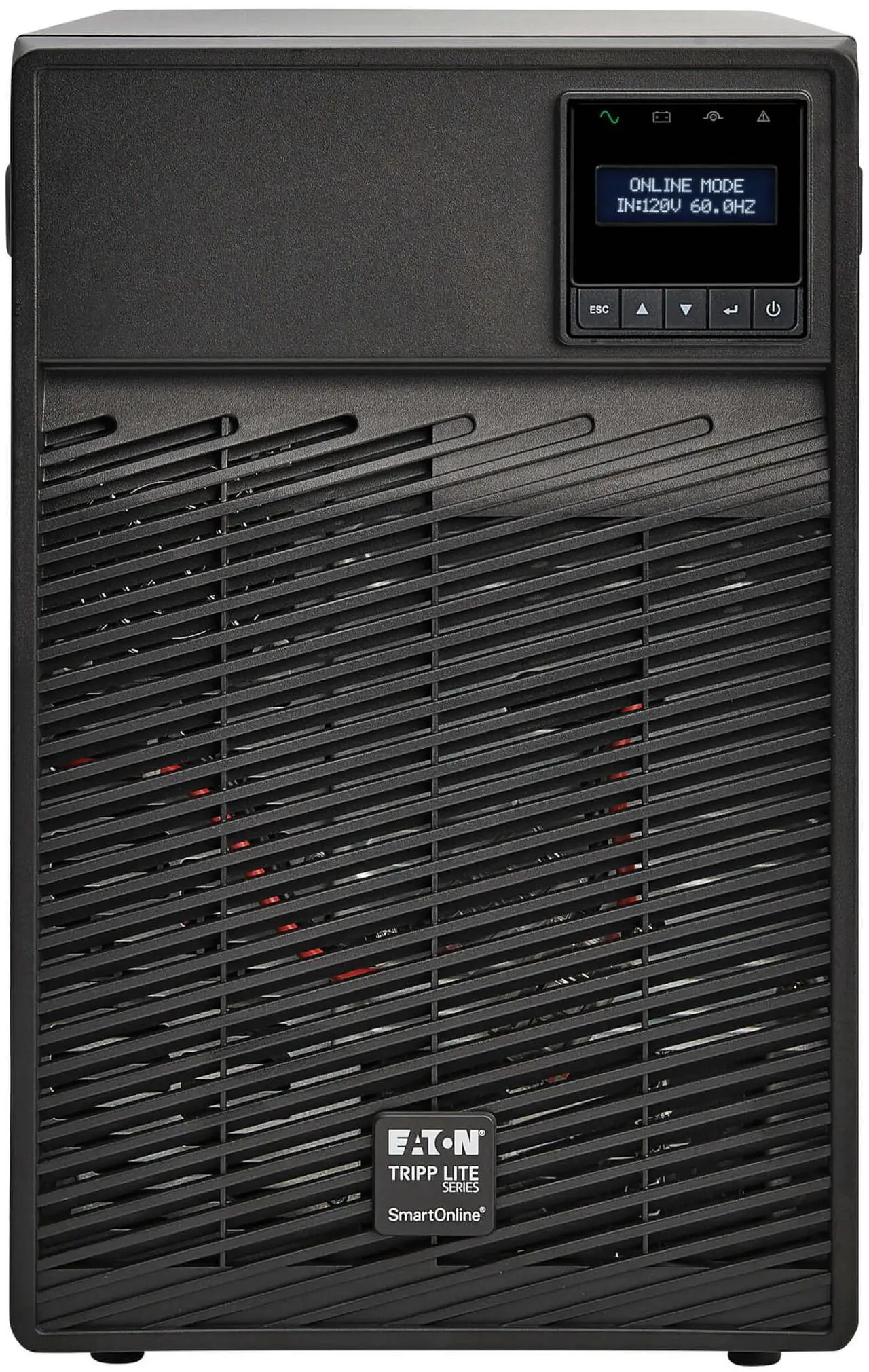 Alt view image 2 of 8 - Tripp Lite series SmartOnline 1960VA 1770W 120V Double-Conversion UPS - 7 Outlets, Extended Run, Network Card Option, LCD, USB, DB9, Tower (SU2200XLCD)