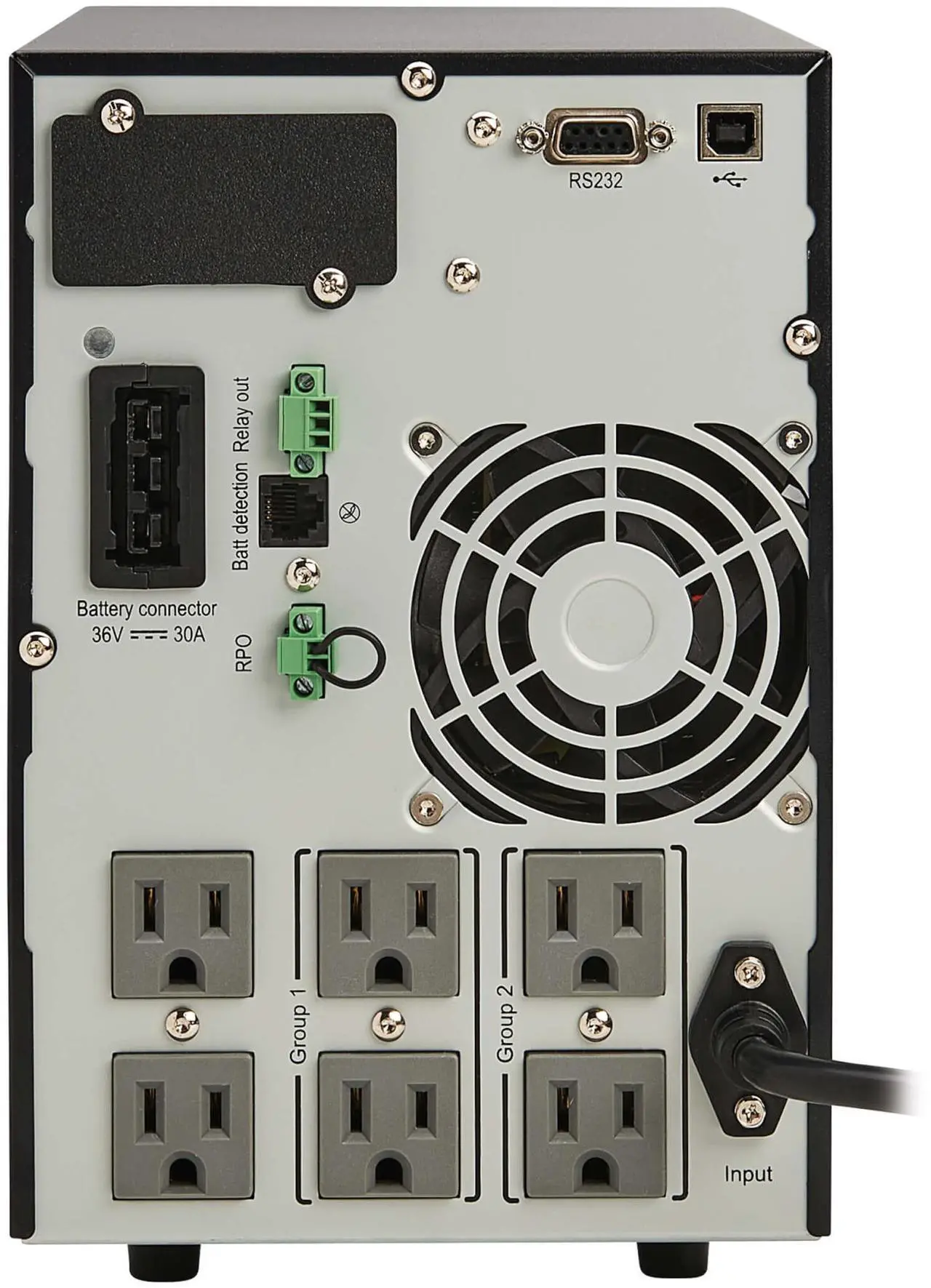 Alt view image 3 of 7 - Tripp Lite series SmartOnline 1000VA 900W 120V Double-Conversion UPS - 6 Outlets, Extended Run, Network Card Option, LCD, USB, DB9, Tower (SU1000XLCD)