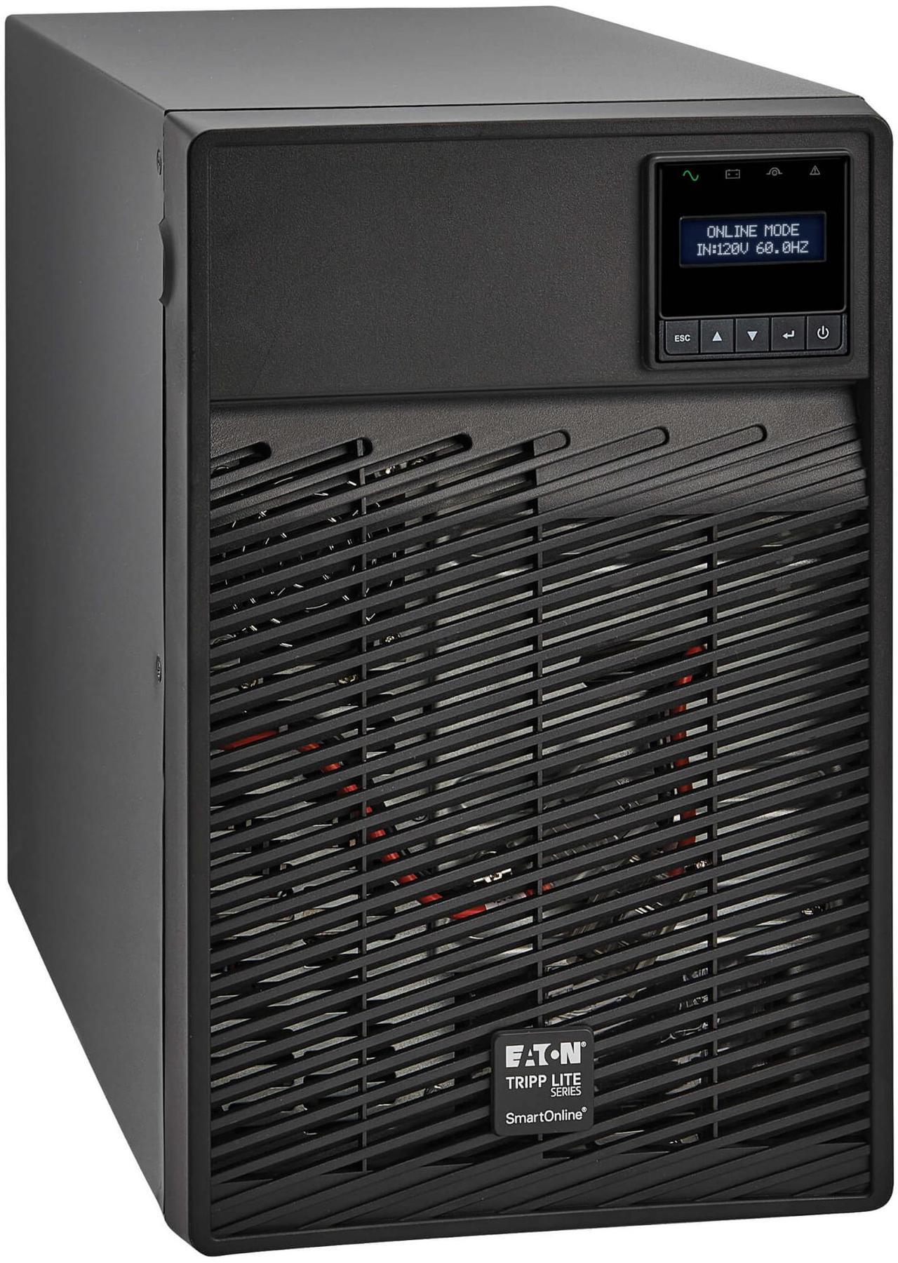 Main image of Tripp Lite series SmartOnline 1000VA 900W 120V Double-Conversion UPS - 6 Outlets, Extended Run, Network Card Option, LCD, USB, DB9, Tower (SU1000XLCD)