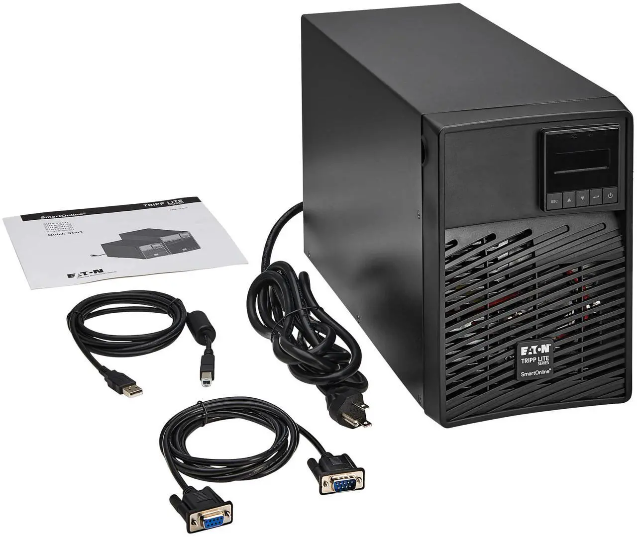 Alt view image 6 of 7 - Tripp Lite series SmartOnline 1000VA 900W 120V Double-Conversion UPS - 6 Outlets, Extended Run, Network Card Option, LCD, USB, DB9, Tower (SU1000XLCD)