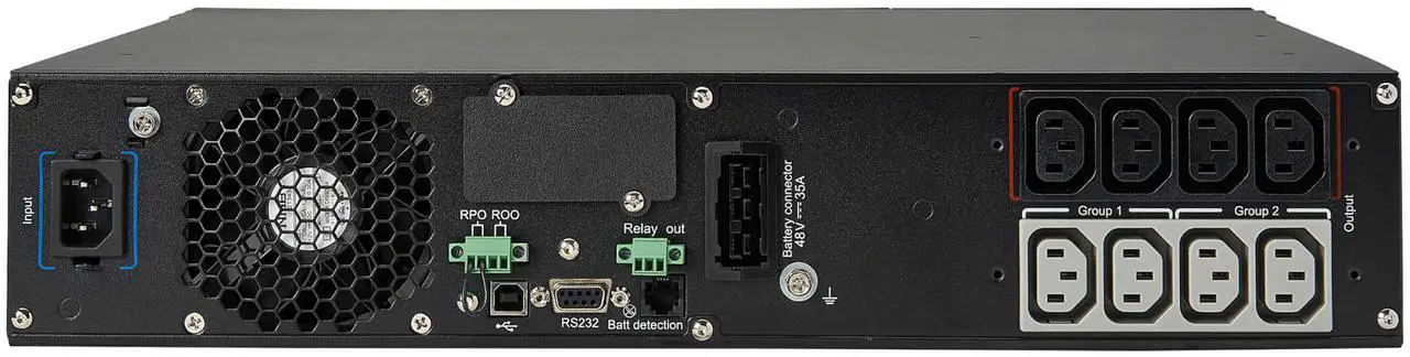 Alt view image 2 of 10 - Tripp Lite series SmartOnline 1500VA 1350W 208/230V Double-Conversion UPS - 8 Outlets, Extended Run, Network Card Option, LCD, USB, DB9, 2U Rack/Tower (SUINT1500LCD2U)