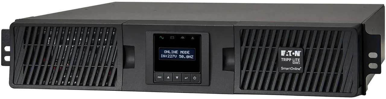 Alt view image 4 of 10 - Tripp Lite series SmartOnline 1500VA 1350W 208/230V Double-Conversion UPS - 8 Outlets, Extended Run, Network Card Option, LCD, USB, DB9, 2U Rack/Tower (SUINT1500LCD2U)