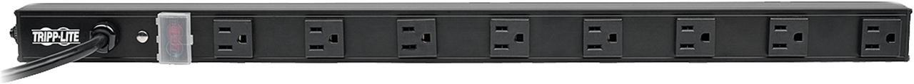 Tripp Lite 8-Outlet Vertical Power Strip, 120V, 15A, NEMA 5-15P, 15 ft. Cord, 24 in., Black Housing (PS2408B)