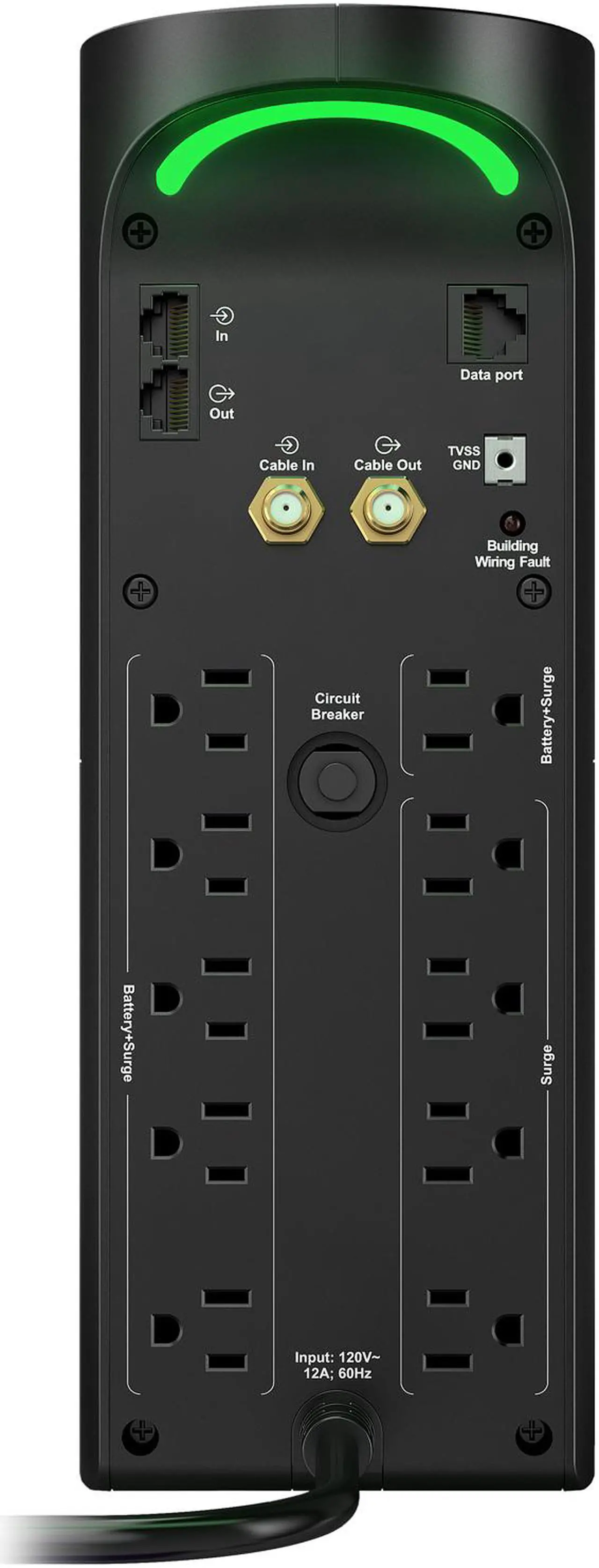 Alt view image 4 of 16 - APC Gaming UPS, 1500 VA Sine Wave UPS Battery Backup with AVR and (3) USB Charger Ports, BGM1500B, Back-UPS Pro Uninterruptible Power Supply