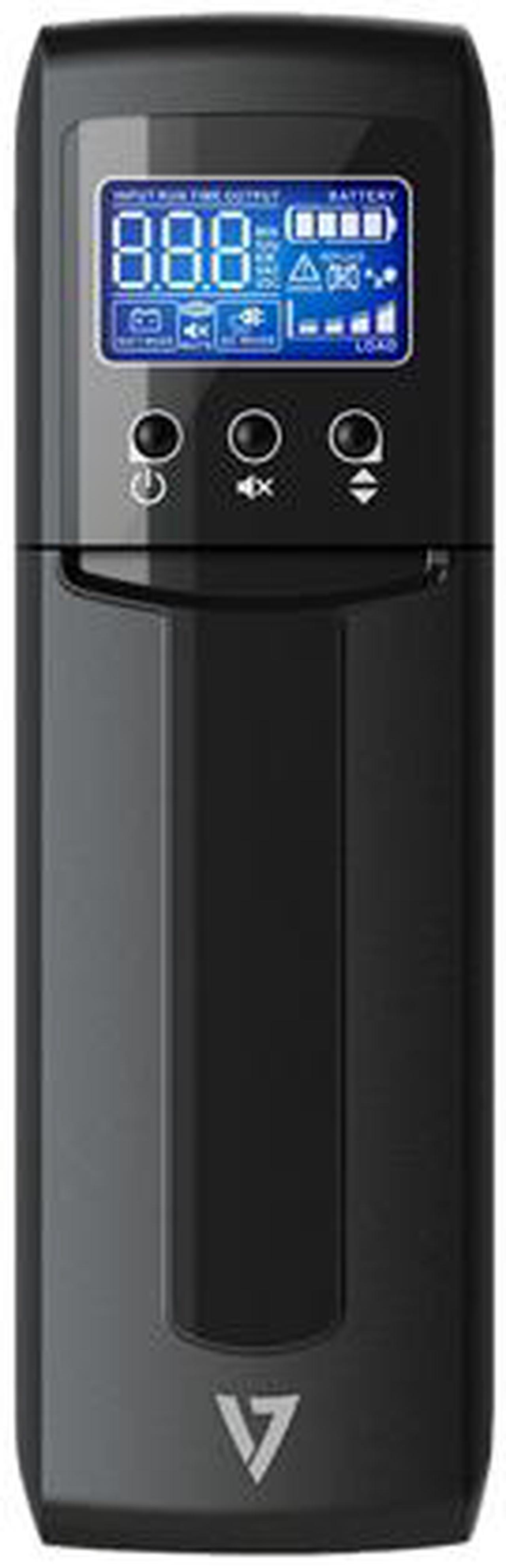 Alt view image 2 of 3 - V7 UPS1TW1500-1N UPS 1500VA Tower (900W, 10 Outlets NEMA 5-15 (B) (5 Battery Backup+5 Surge only), Boost, AVR, LCD-Display, USB, Simulated Sine Wave, Line Interactive, 6ms Transfer time) Black