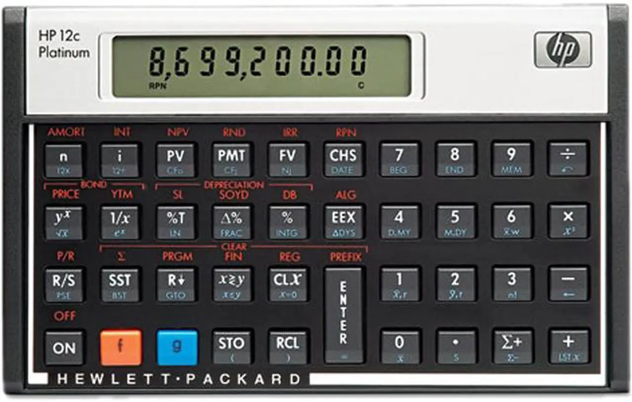 Main image of HP 12CP Platinum Financial Calculator, 10-Digit LCD