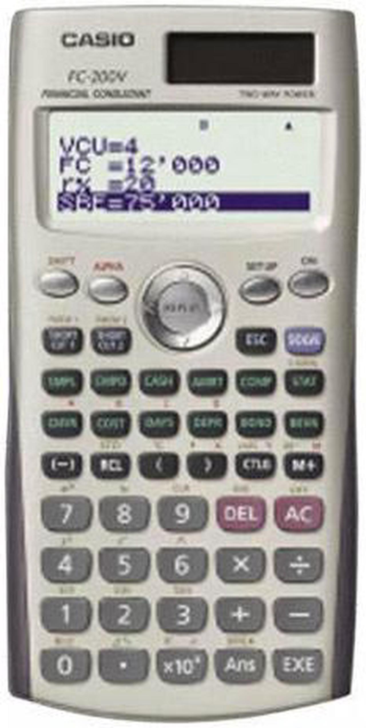 Main image of Casio FC200V Financial Calculator - 12 Digit(s) - Dot Matrix - Battery/Solar Powered - 3.2" x 6.3" x 0.4" - Silver - 1 Each