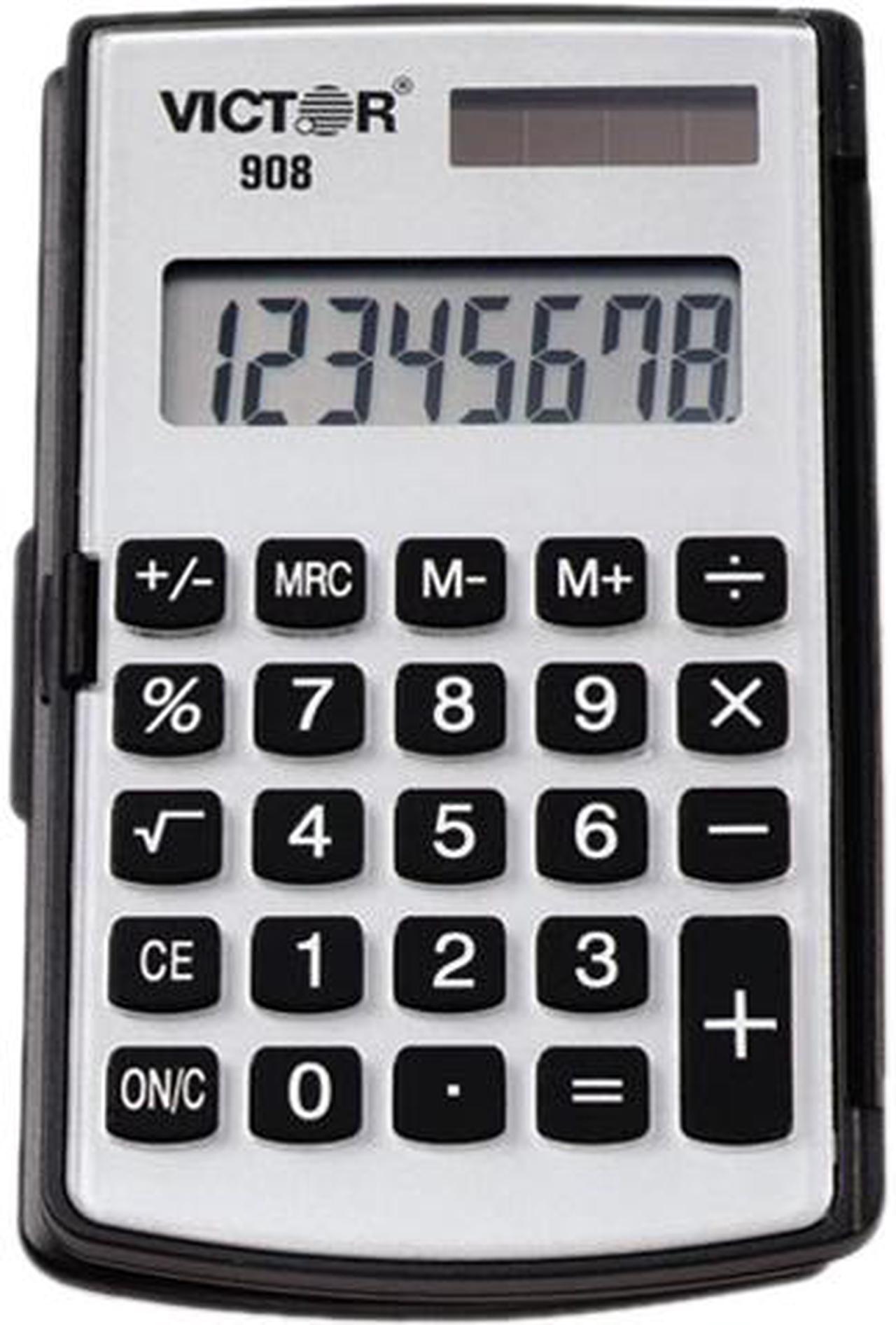 Victor 908 Portable Pocket/Handheld Calculator, 8-Digit LCD