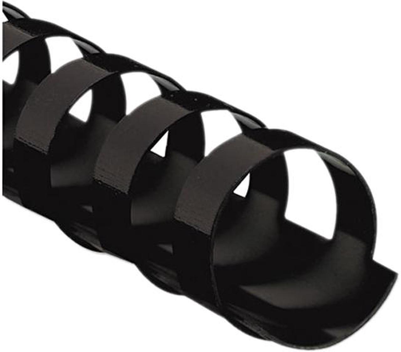 Main image of 52323 Fellowes Plastic Comb Bindings, 1/2" Diameter, 90 Sheet Capacity, Black, 25 Combs/Pack