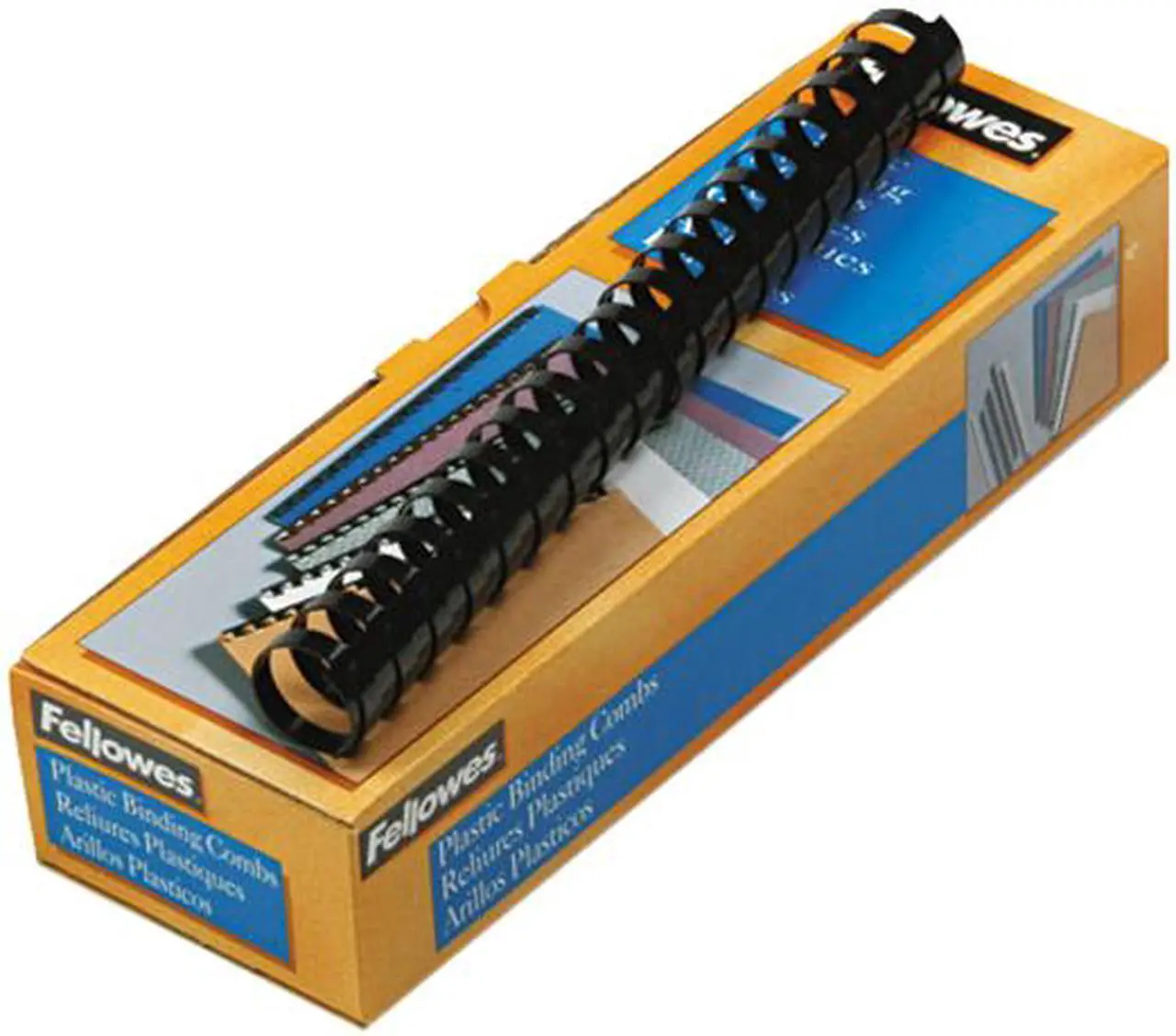 Comb Binding Spines Fellowes Black Plastic - 3/8" Diameter, Holds 55 Sheets, Pack Of 100 3 In Binder Comb Binding Spines Fellowes Black Plastic - 3/8" Diameter, Holds 55 Sheets, Pack Of 100 3 In Binder