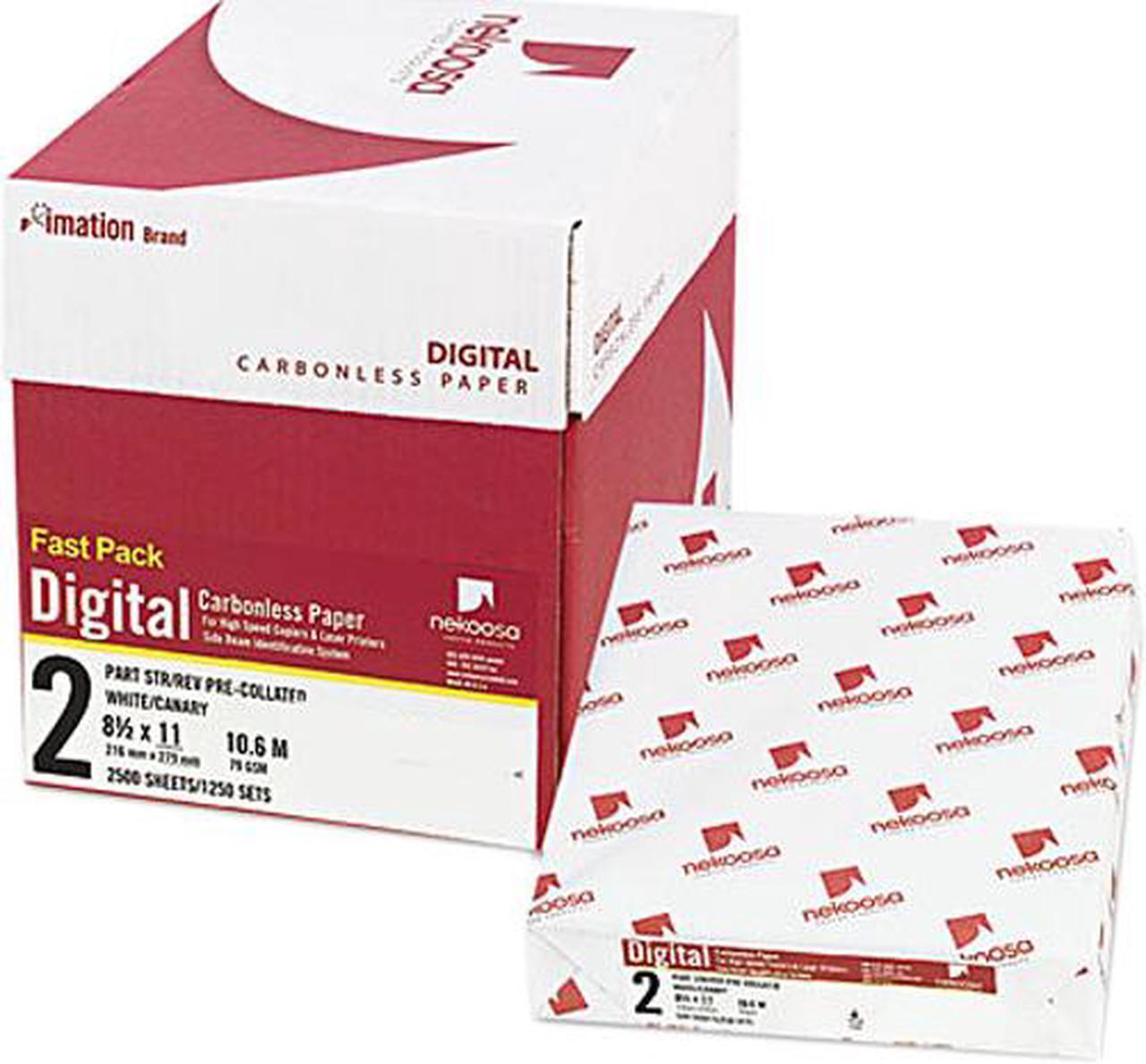 Main image of Nekoosa Digital Carbonless Paper, Straight, Letter, White/Canary, 2500 Sheets/Carton