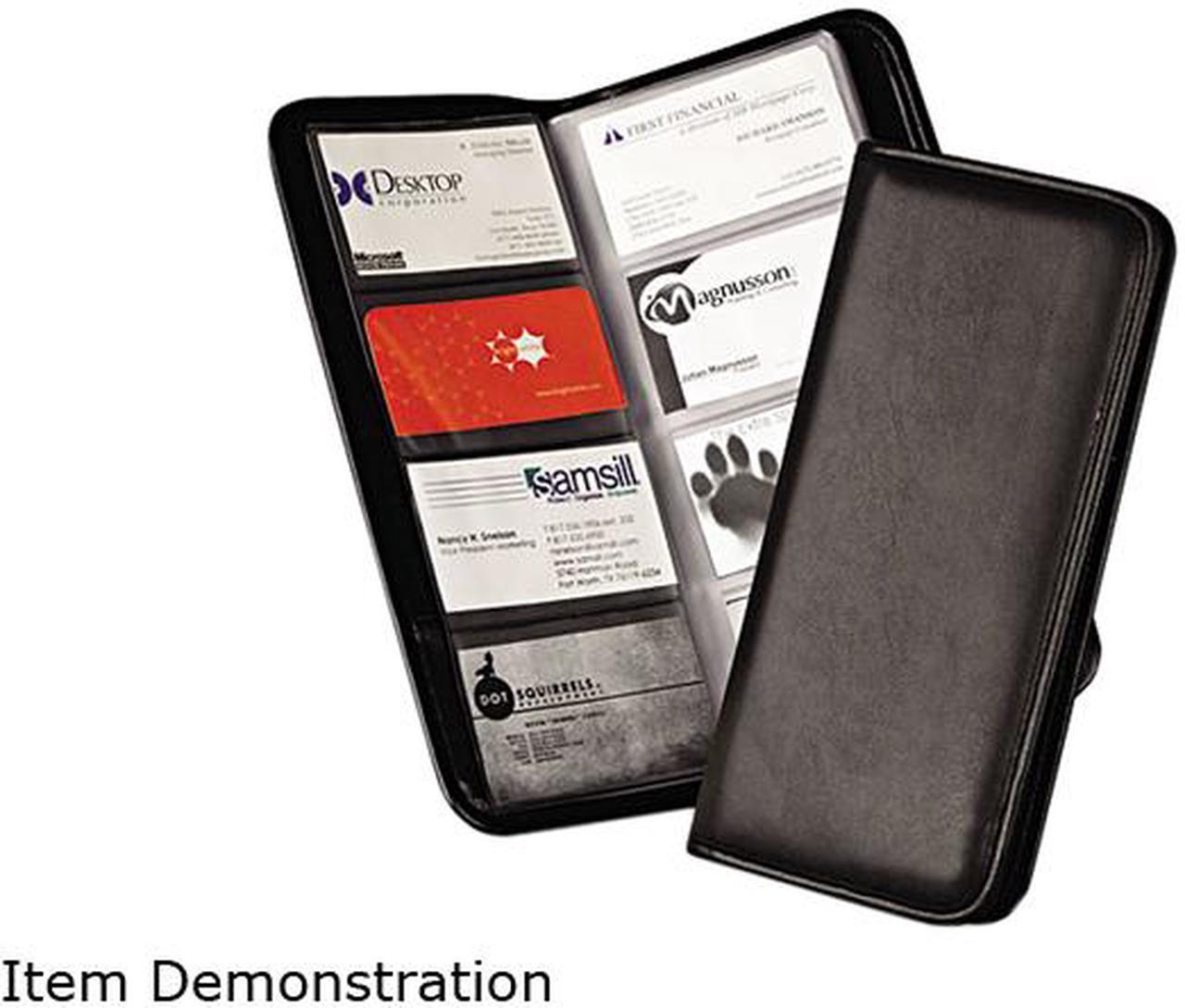 Main image of Samsill 80850 Sterling Vinyl Business Card Book Holds 160 2 x 3 1/2 Cards, Black