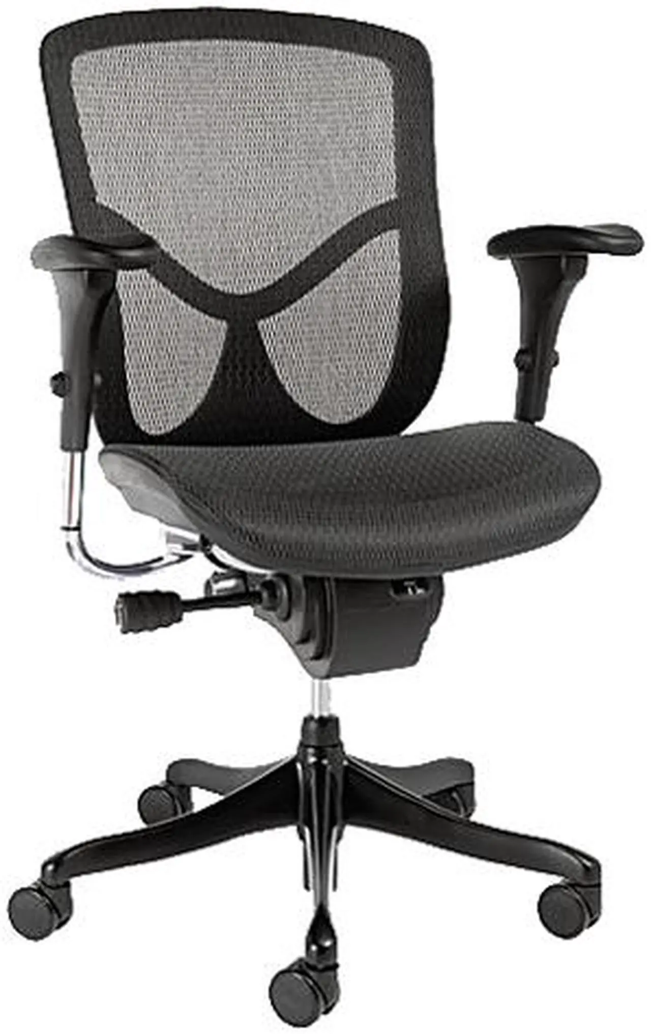 Main image of EQ Series Ergonomic Multifunction Mid-Back Mesh Chair, Black Base