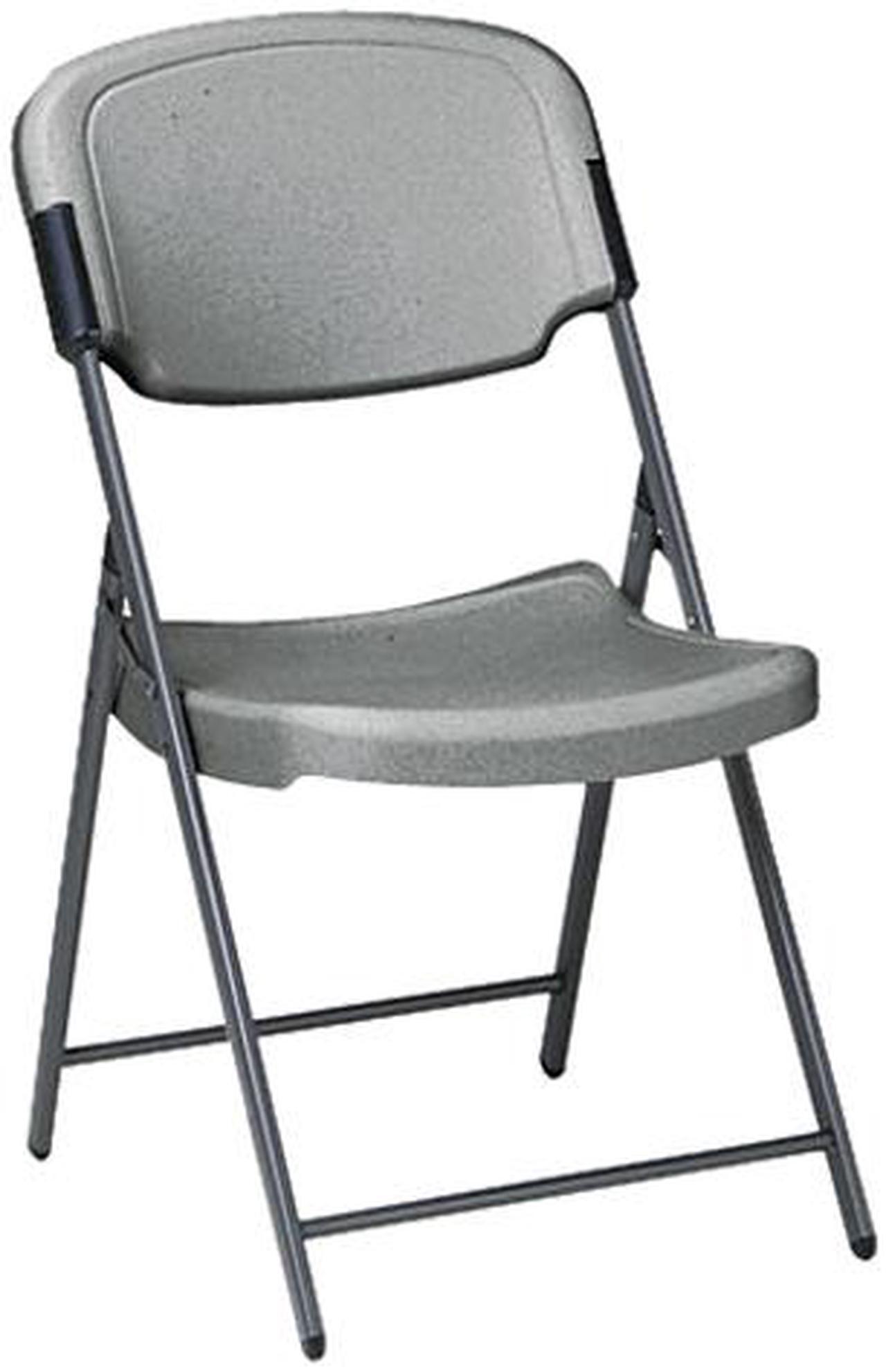 Main image of Iceberg 64007 Rough N Ready Resin Folding Chair, Steel Frame, Charcoal