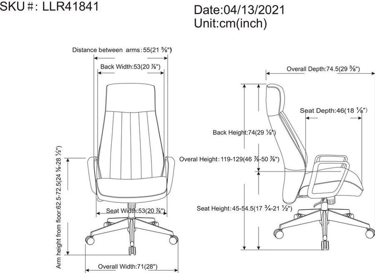 Alt view image 6 of 6 - Lorell High-Back Bonded Leather Chair 41841