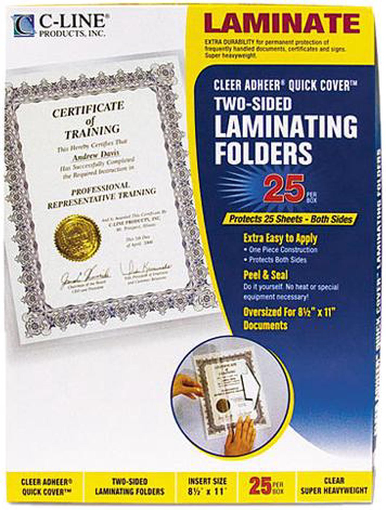 Main image of 65187 C-Line Quick Cover Laminating Folders, 12 mil, 9 1/8 x 11 1/2, 25/Pack