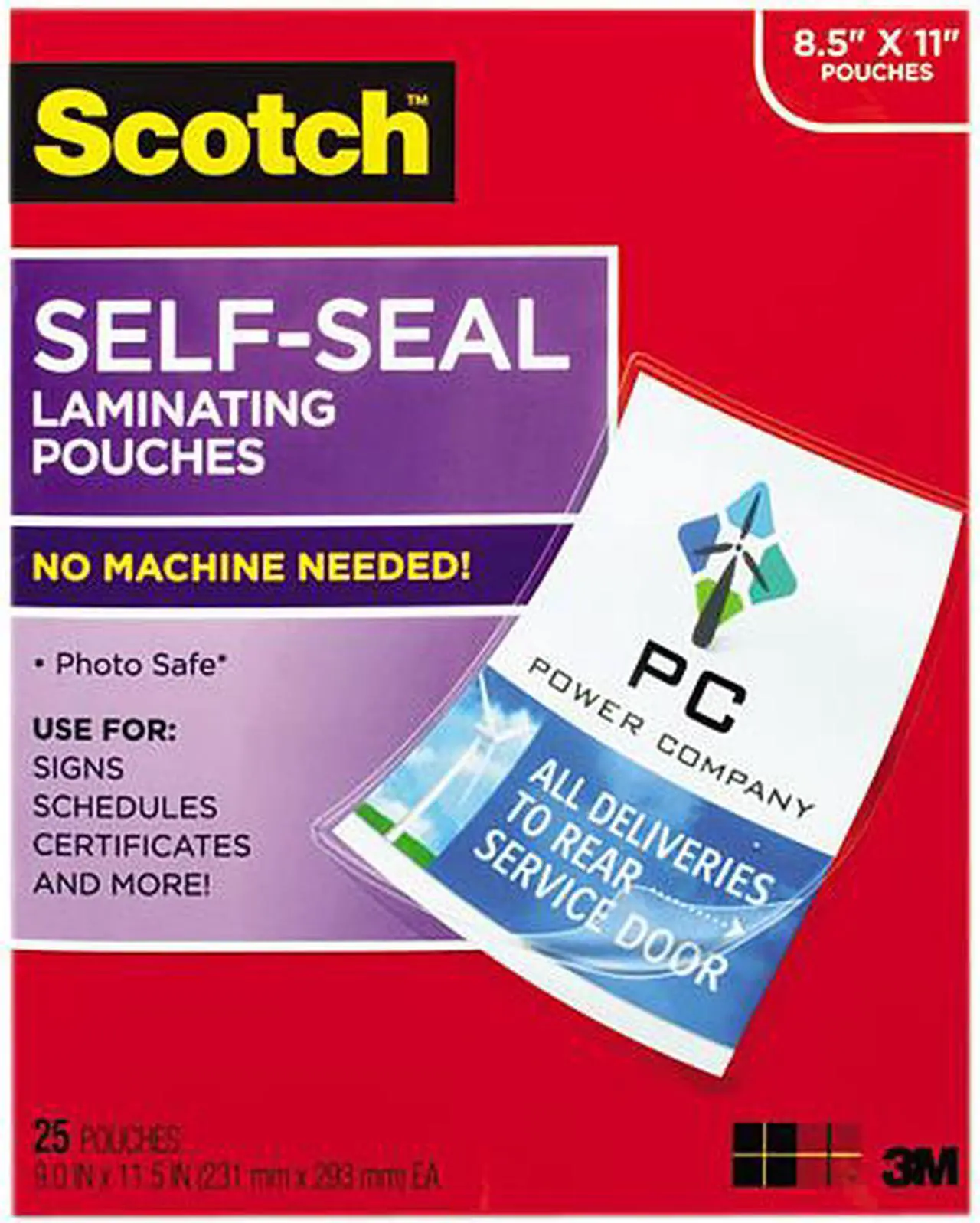 Main image of LS854-25G Scotch Self-Sealing Laminating Sheets, 9.5 mil, 8 1/2 x 11, 25/Pack