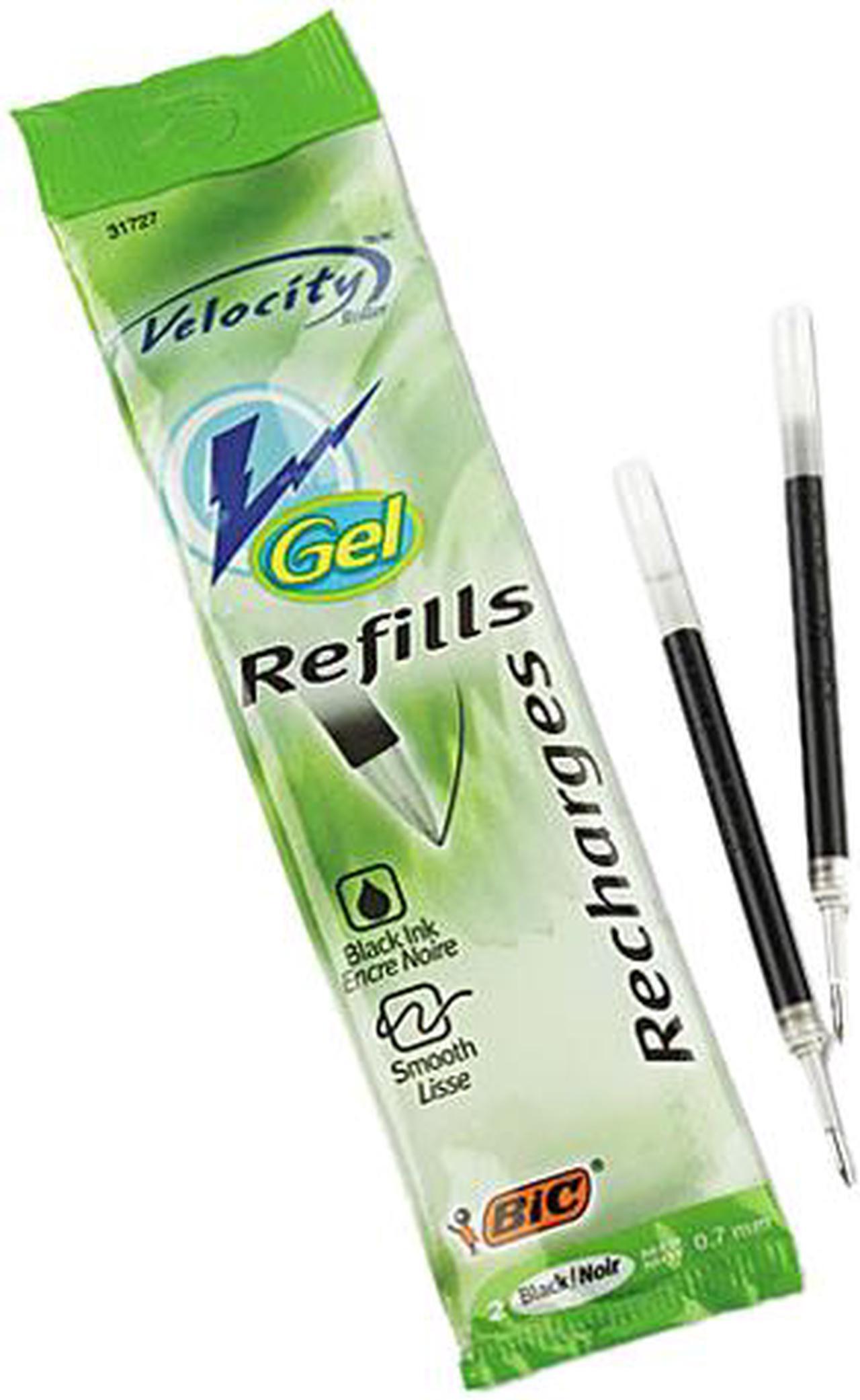Main image of BIC RRLCP21-BK Refill for Velocity Gel Roller Ball, Medium, Black Ink, 2/Pack