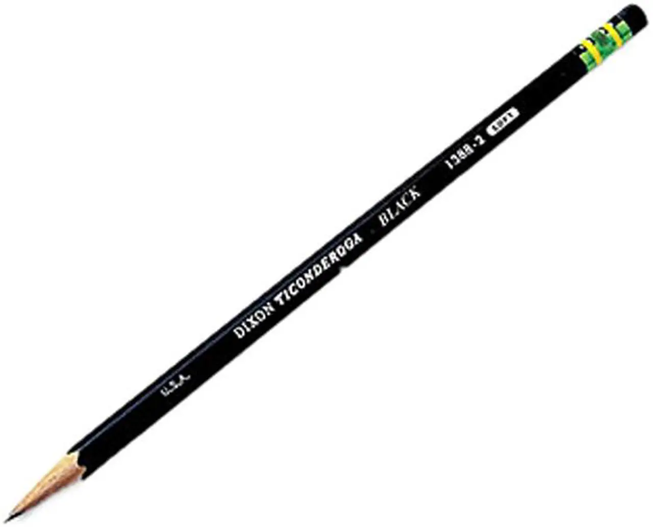 Main image of Dixon 13953 Ticonderoga Woodcase Pencil, HB #2, Black Barrel, Dozen