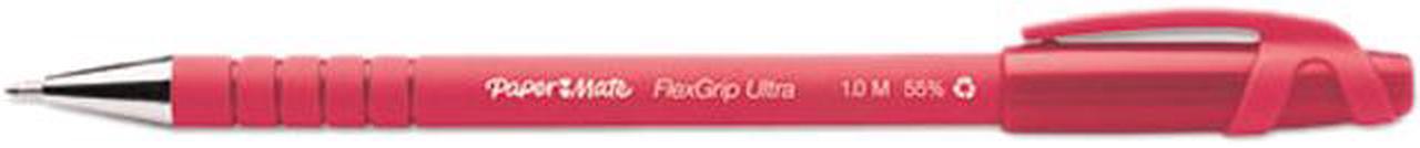 Paper Mate 9620131 FlexGrip Ultra Ballpoint Stick Pen, Red Ink, Medium, Dozen