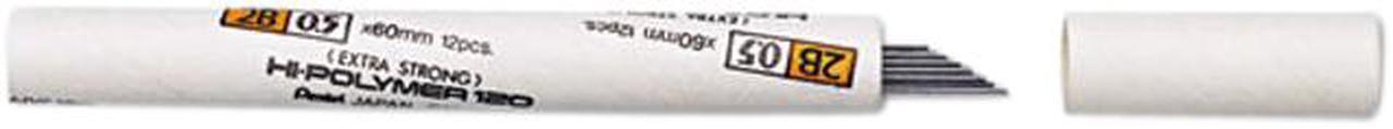 Main image of Pentel C525-2B Premium Hi-Polymer Lead Refills, 0.5mm, 2B, Black, 12 Leads/Tube