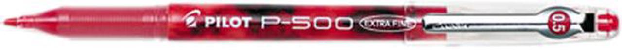Main image of Pilot 38602 P-500 Gel Roller Ball Stick Pen, Needle Point, Red Ink, 0.5mm Extra Fine, Dozen