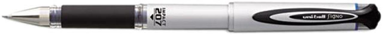 Main image of Uni-Ball, 65801, Gel Impact 207 Rollerball Pen, 1 mm Point Size - Refillable - Blue Gel-based Ink - Silver Barrel - 12/DZ, 1 Dozen