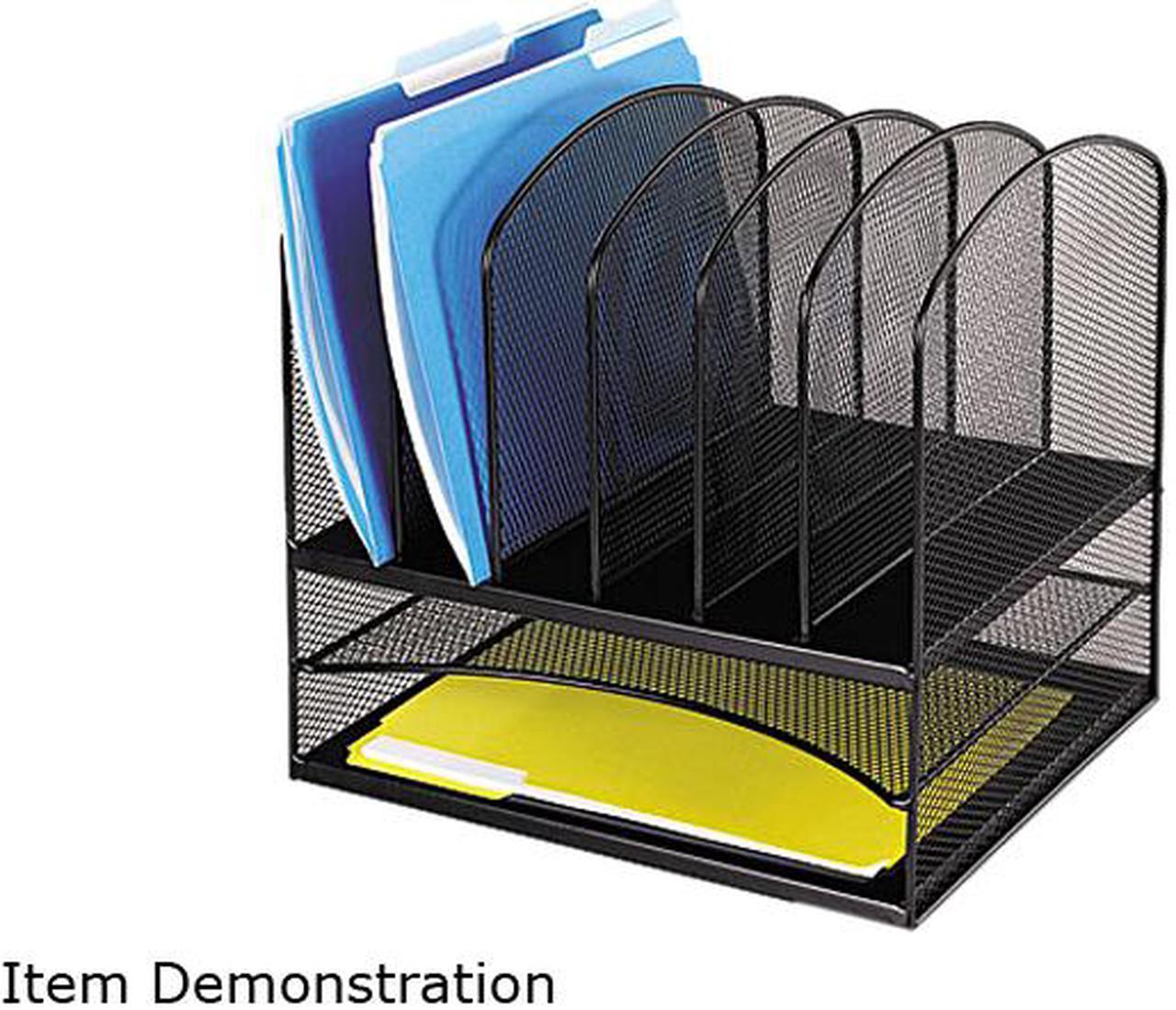 Main image of Safco 3255BL Mesh Desk Organizer, Eight Sections, Steel, 13 1/2 x 11 3/8 x 13, Black