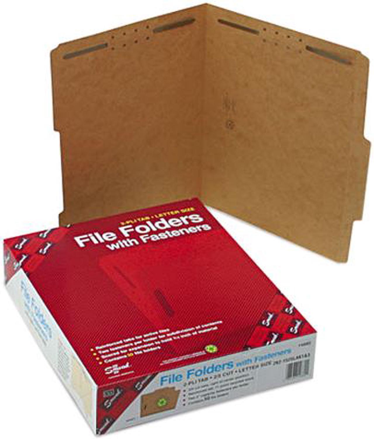 Main image of Smead 14880 11 Point Kraft Folders, Two Fasteners, 2/5 Cut Top Tab, Letter, Brown, 50/Box