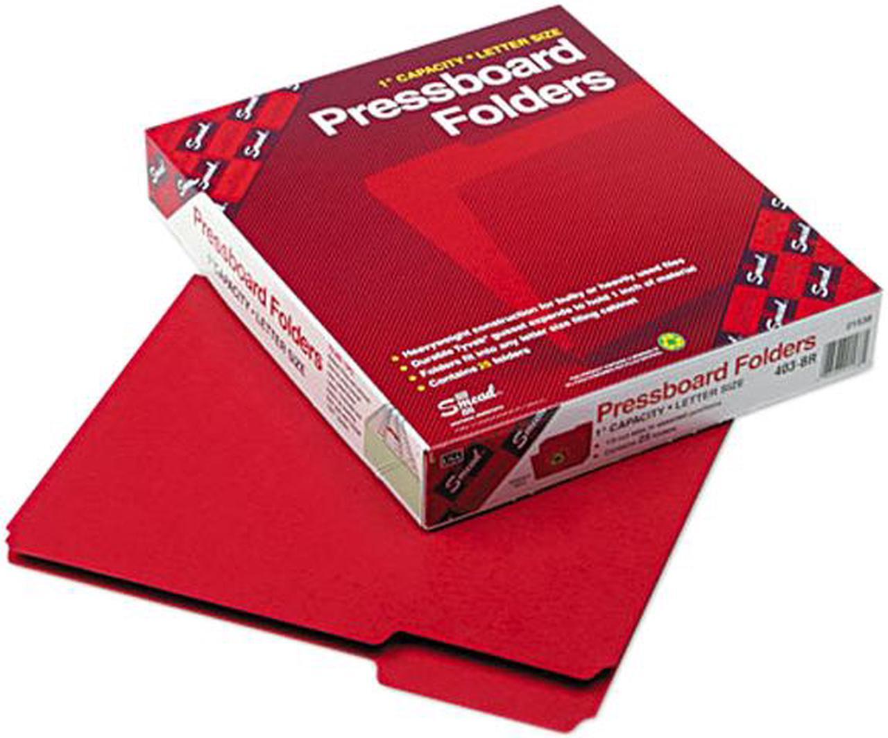 Main image of Smead 21538 Recycled Folders, One Inch Expansion, 1/3 Top Tab, Letter, Bright Red, 25/Box