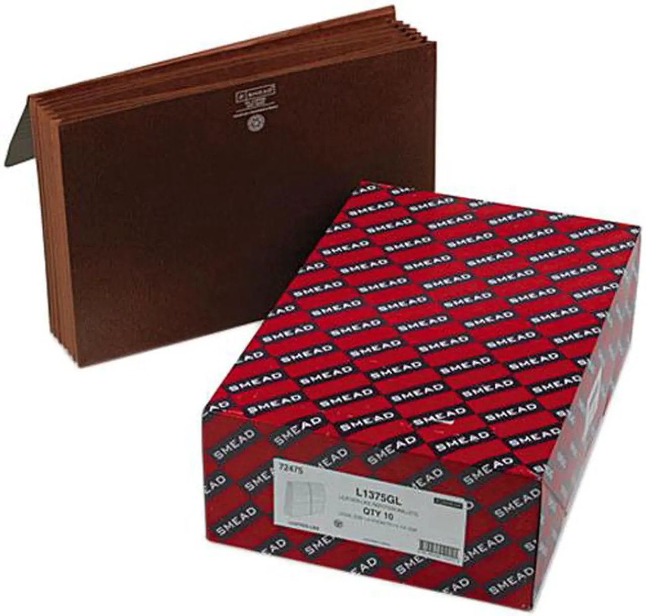 Main image of Smead 72475 5 1/4 Inch Expansion Wallets with Cord, Six Pocket, Redrope, Legal, 10/Box