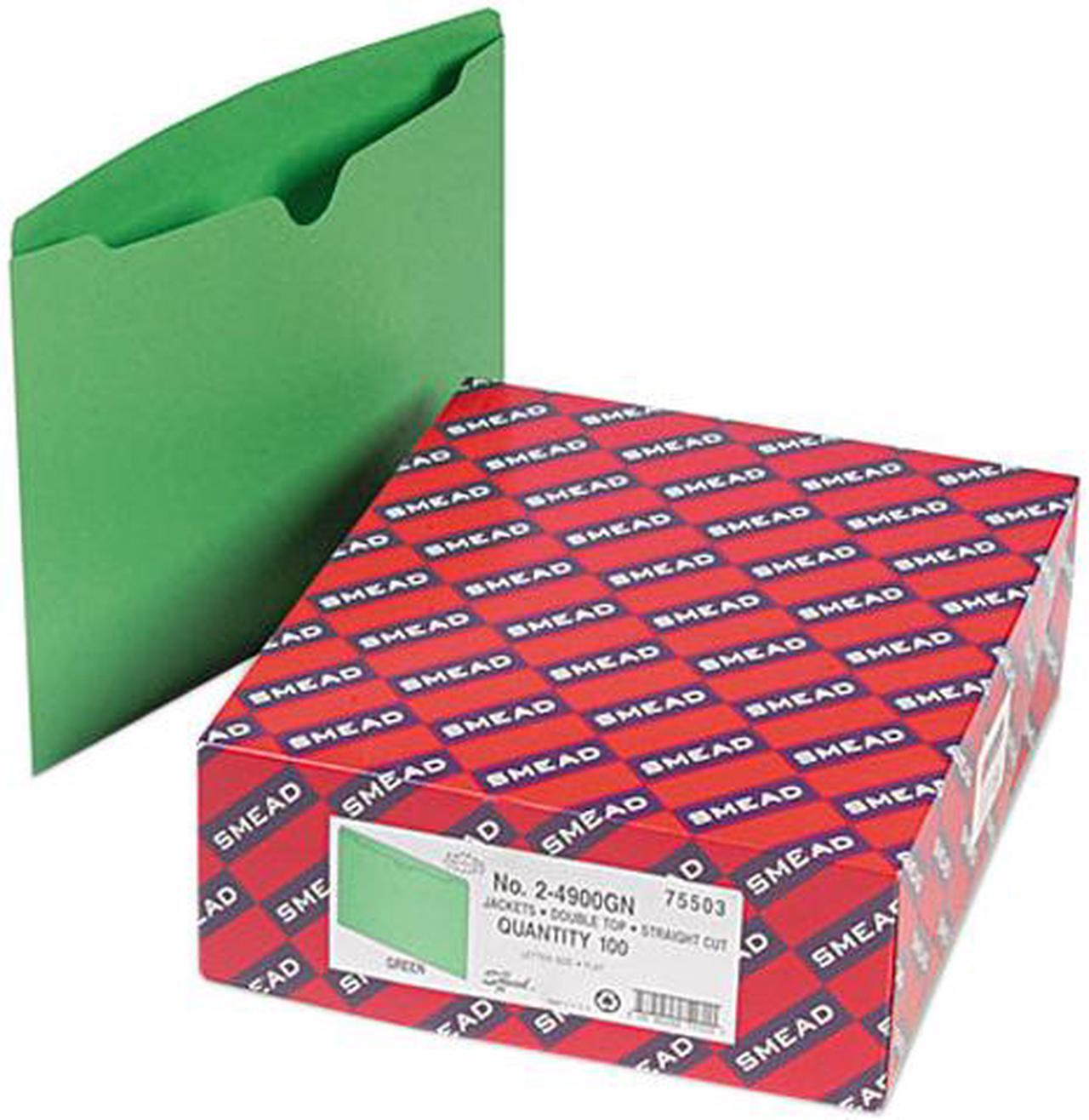 Main image of Smead 75503 File Jackets, Reinforced Double-Ply Tab, Letter, 11 Point Stock, Green, 100/Box