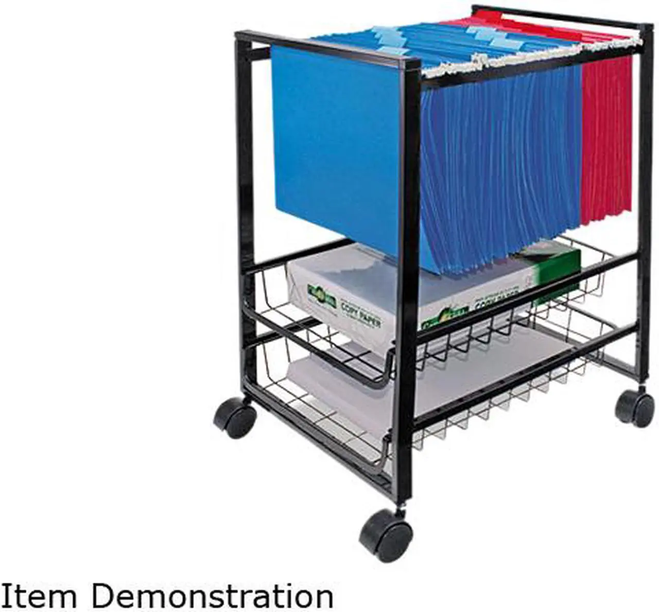 Main image of Advantus 34075 Mobile File Cart w/Sliding Baskets, 15w x 12-7/8d x 20-7/8h, Black