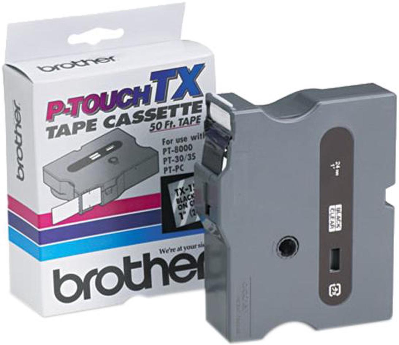 Main image of Brother TX1511 P-touch Laminated Tape, 24mm (0.94") Black on Clear tape for P-Touch 15m (50 ft)