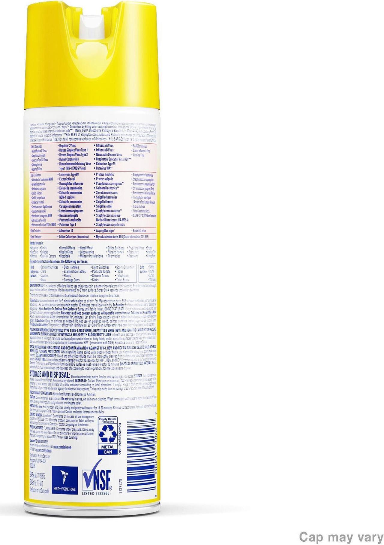 Alt view image 3 of 4 - Lysol Disinfectant Spray, Original Scent, 19 oz Aerosol Spray, 12/Carton RAC04650CT