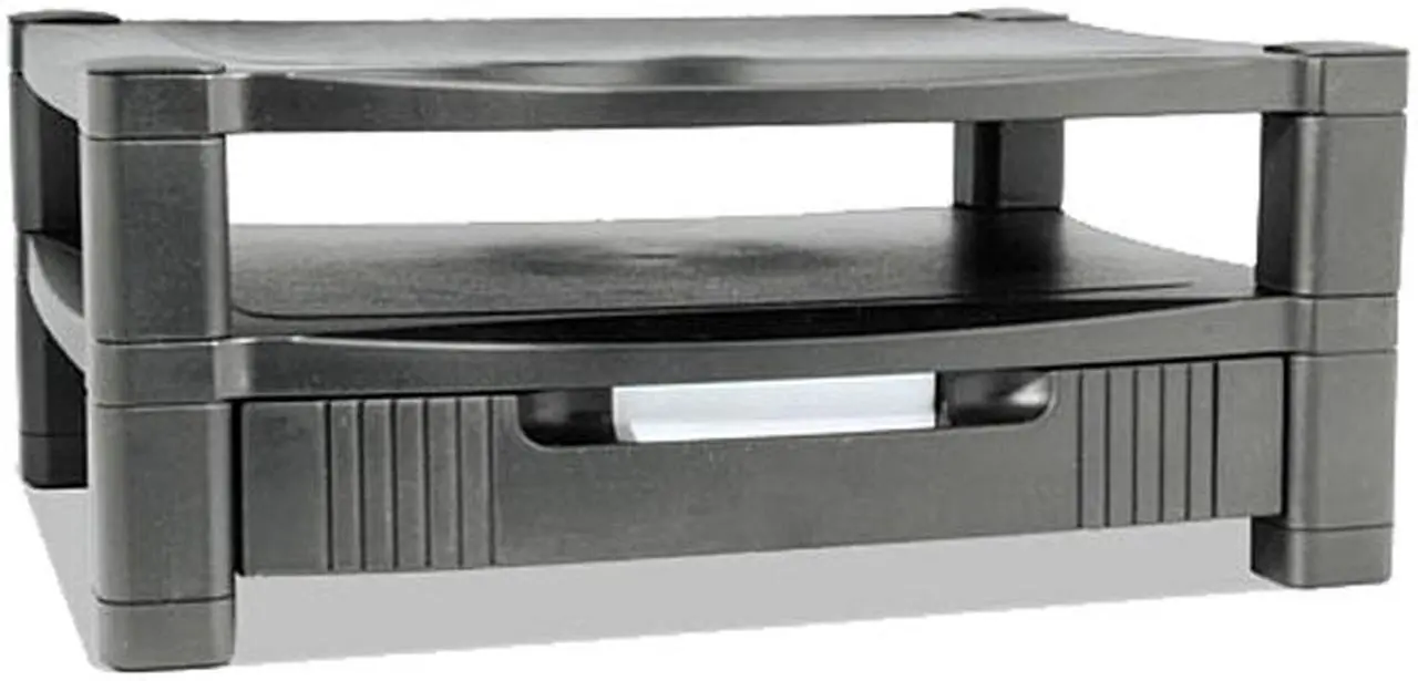 Main image of Kantek MS480 Two Level Stand, Removable Drawer, 17 x 13 1/4 x 3-1/2 to 7, Black