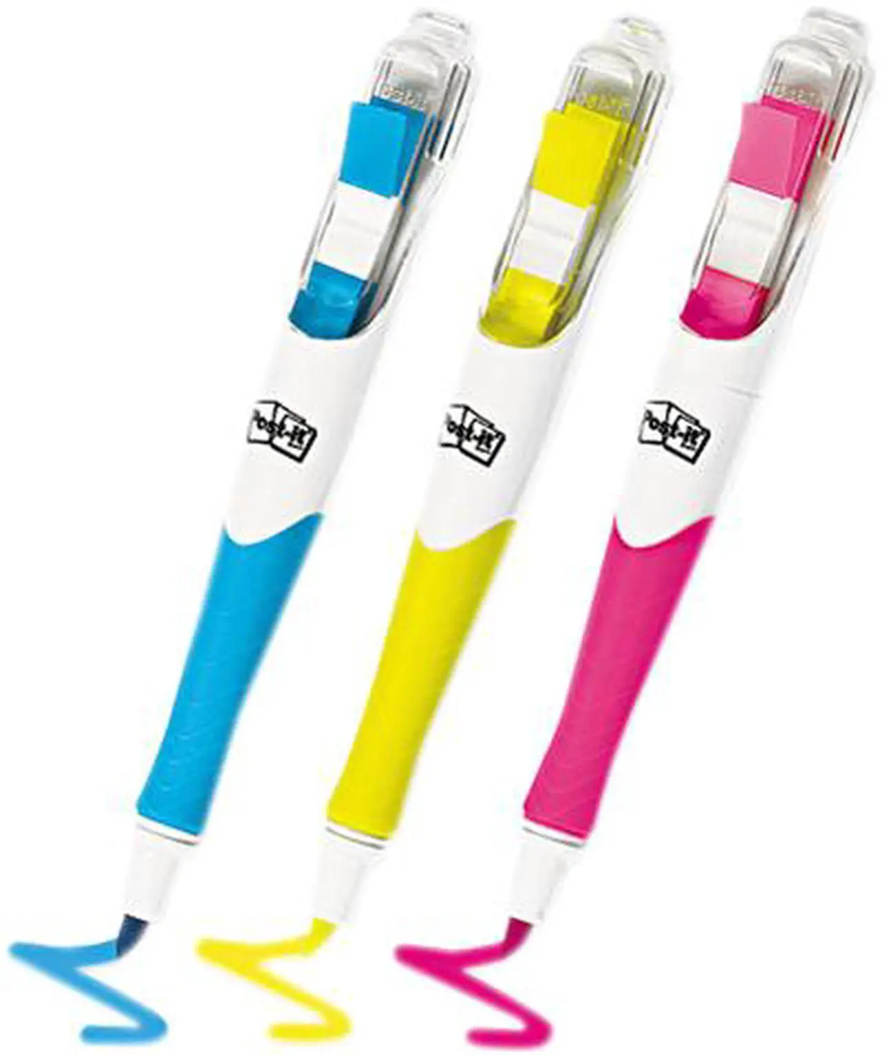 Main image of Post-it Flag + Highlighter 689-HL3 Flag Highlighters, Blue/Yellow/Pink, 50 Flags/Pen, 3/Pk